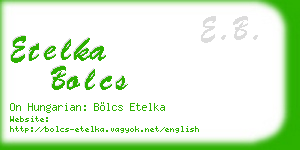 etelka bolcs business card