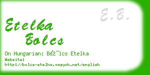 etelka bolcs business card